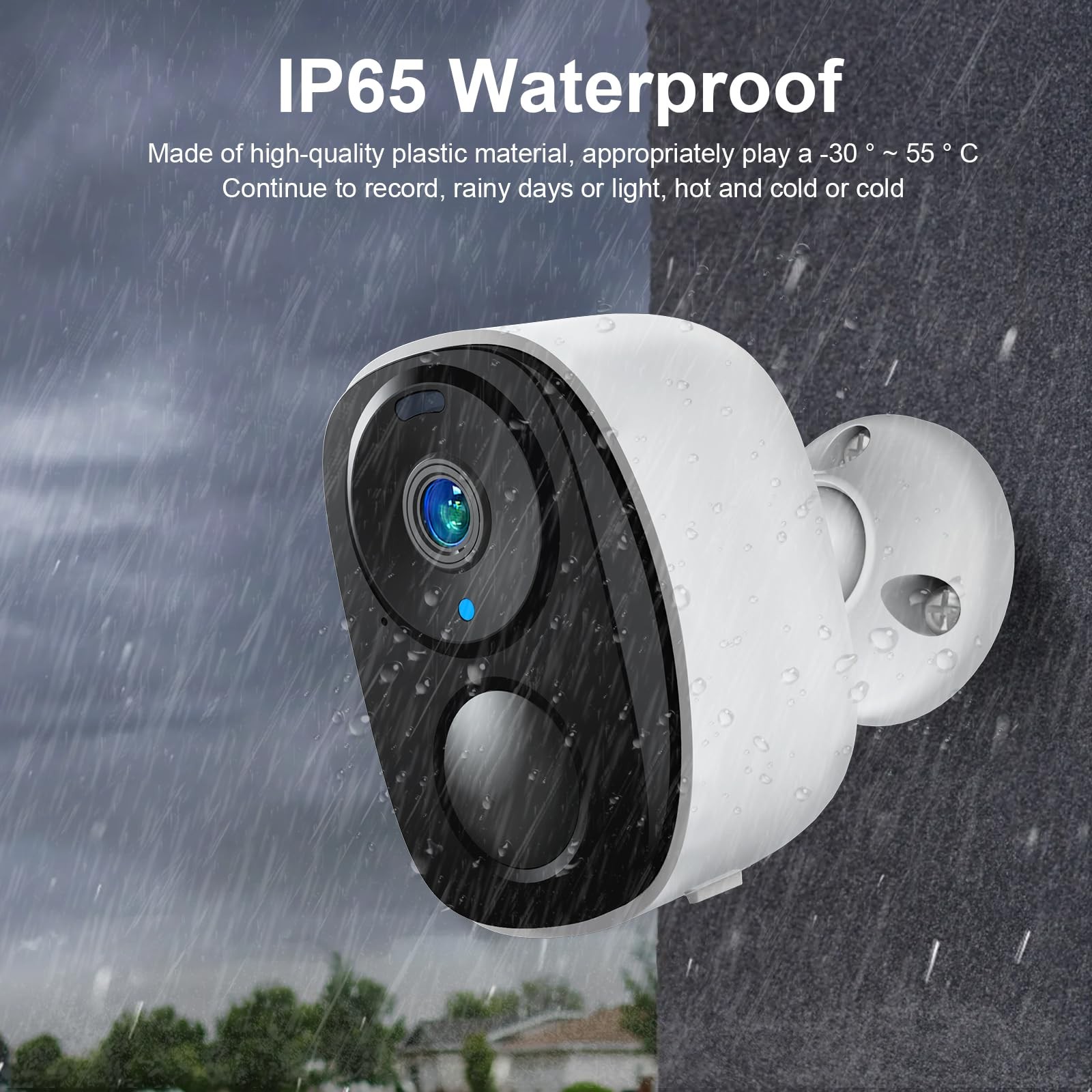 EVERSECU 2K 3MP Outdoor Wireless Security Camera Support Full, 4pack White
