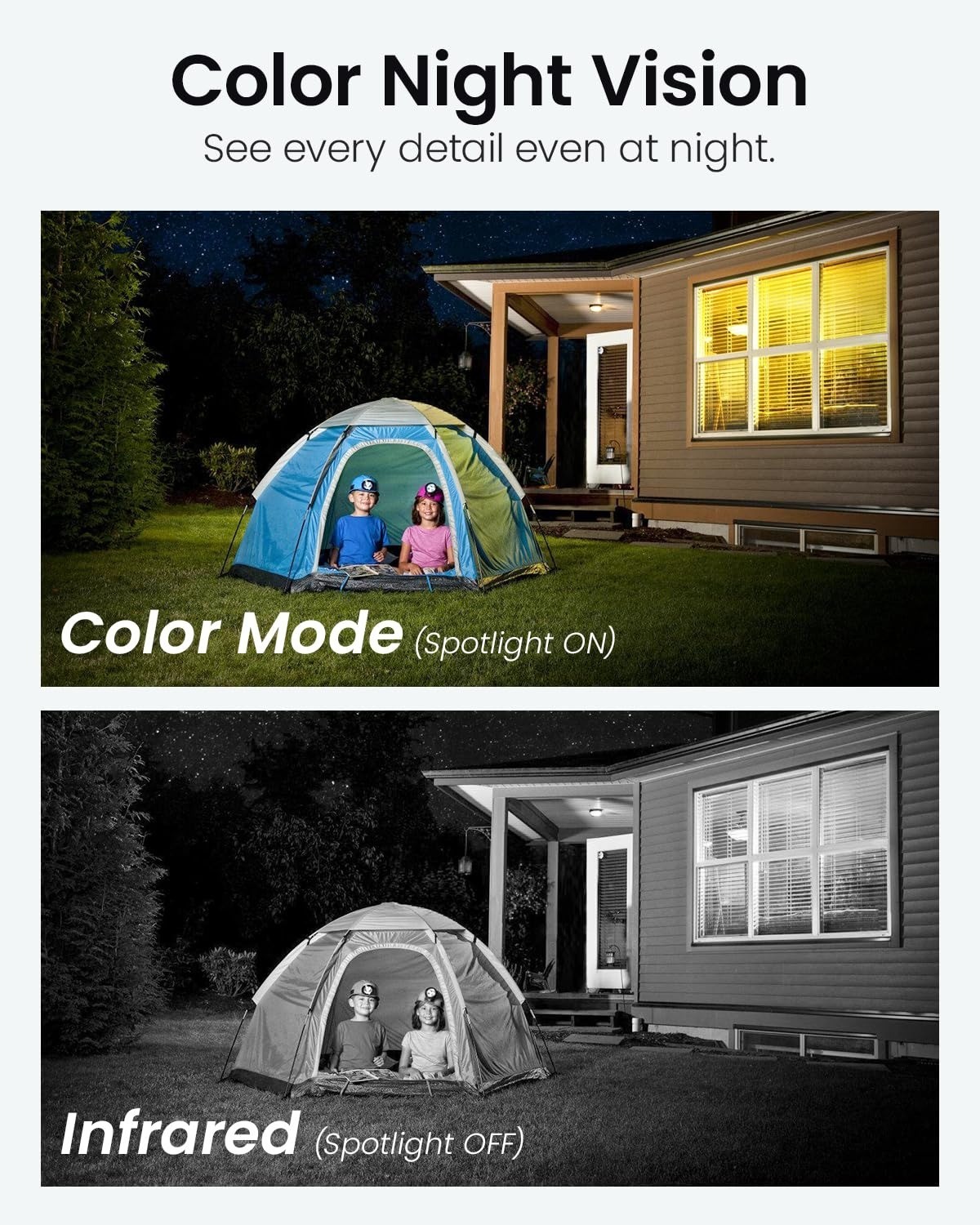 DEKCO 2K WiFi Outdoor Security Camera, 360° Pan-Tilt, Night Vision