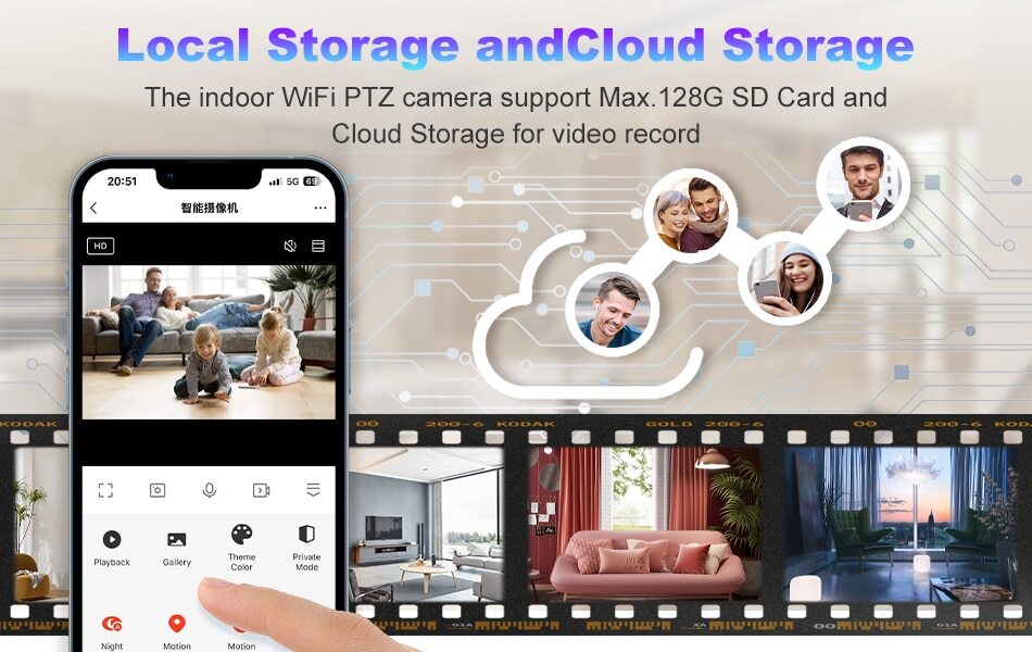 Camara De Seguridad Wifi Inalambrica HD Para Casa Interior Con Audio y Microfono
