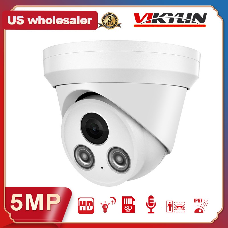 Vikylin 16CH CCTV System 5MP IP Camera Indoor Outdoor Audio IR 4k 16POE NVR Lot