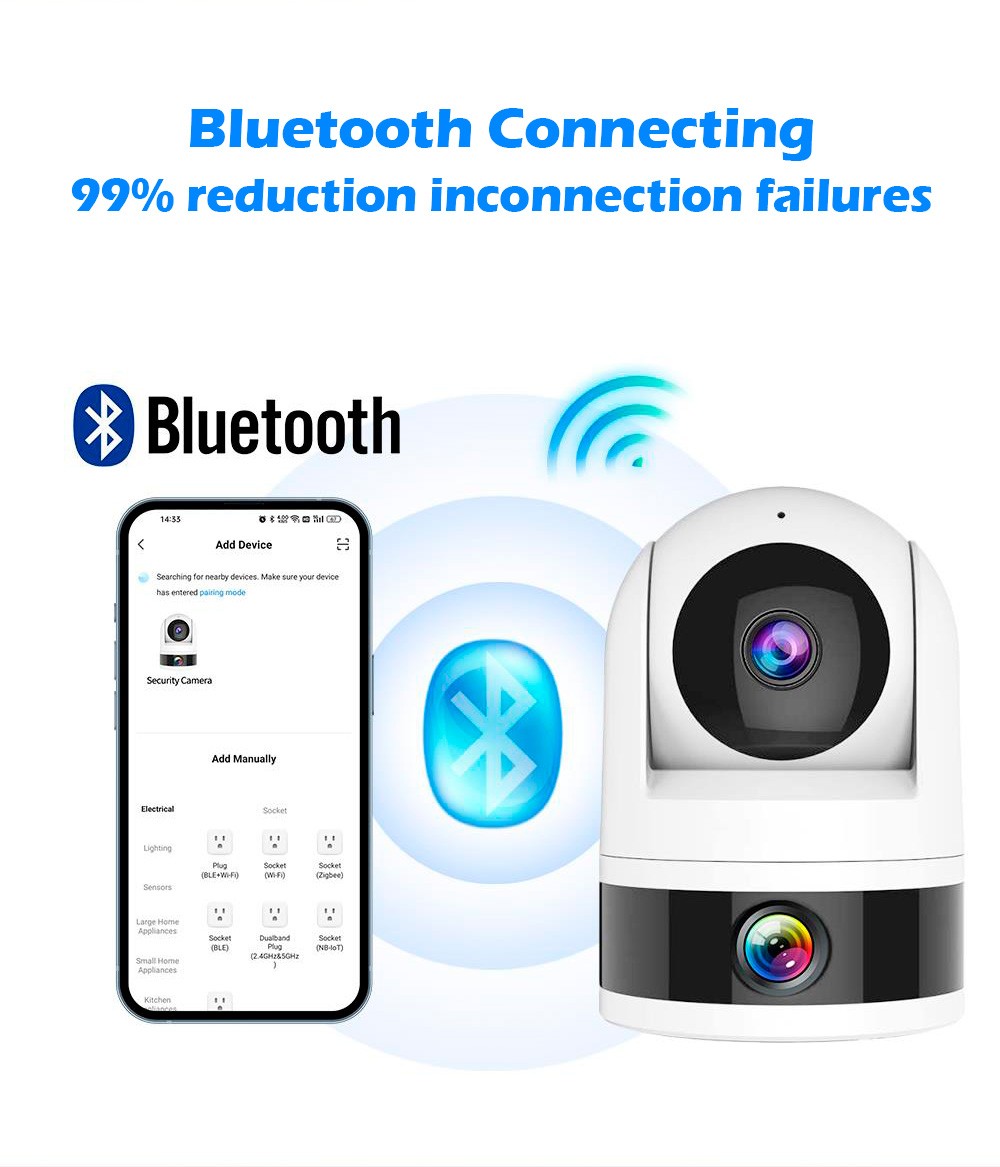 Home & Office 6MP 360° Camera WiFi Bluetooth Indoor Surveillance Night Vision