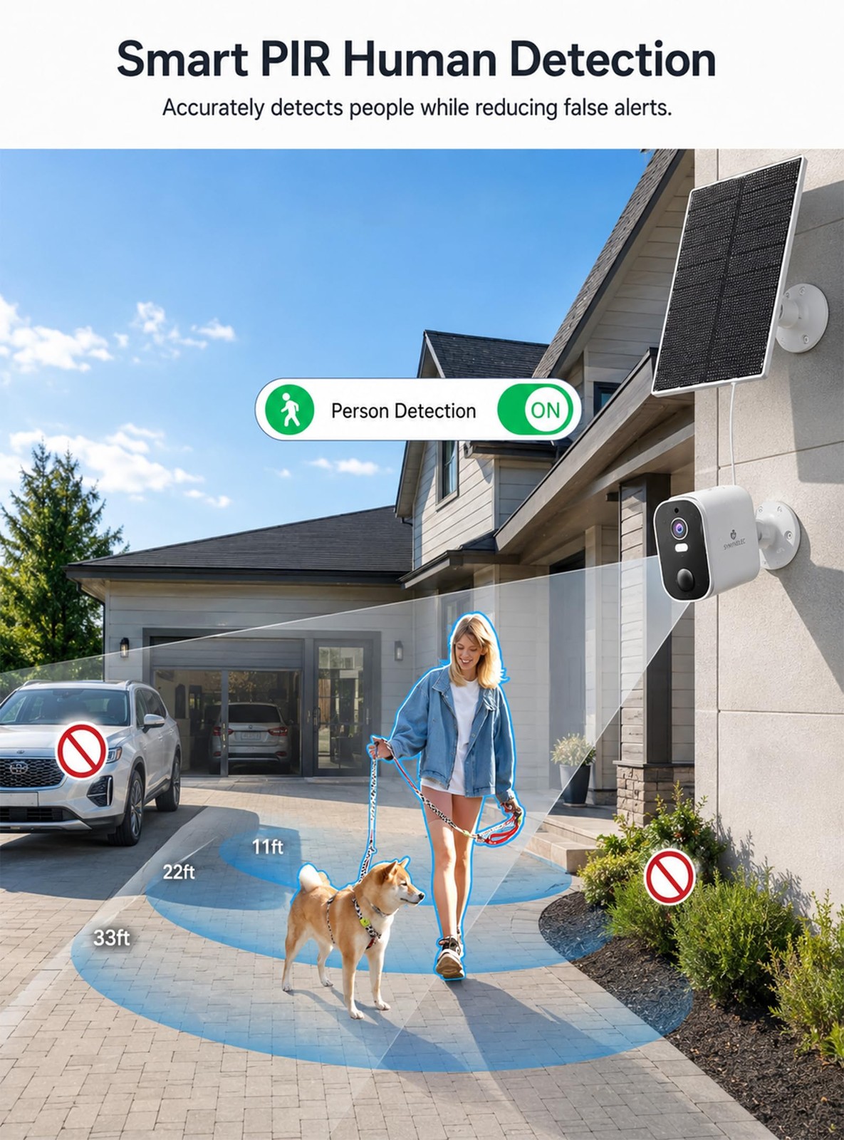 SYMYNELEC 2K Solar Security Cameras Wireless Cam 4Packs, 2.4GHz Only