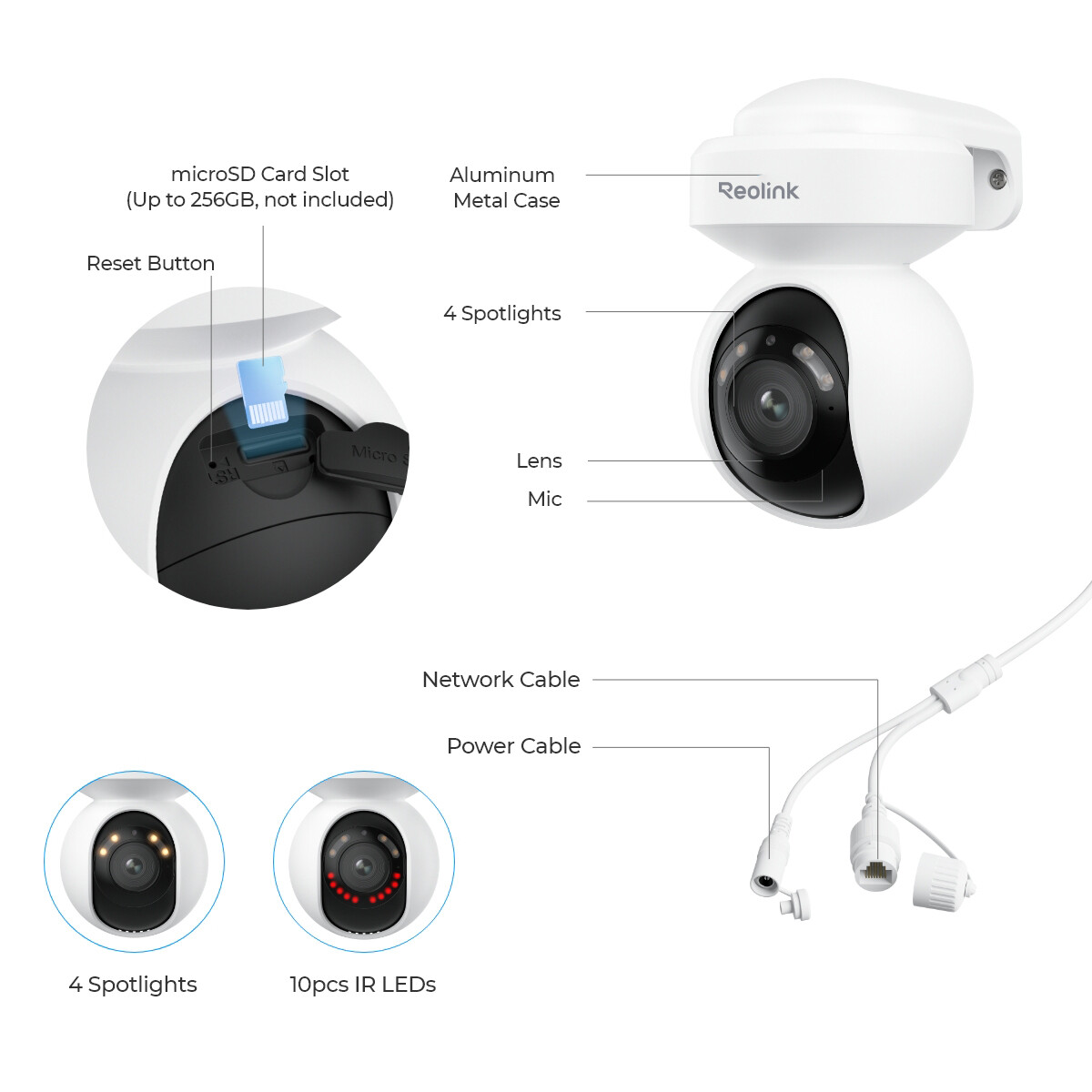 Reolink 8CH PoE Security Camera System 4K PoE Outdoor Camera 24/7 Recording