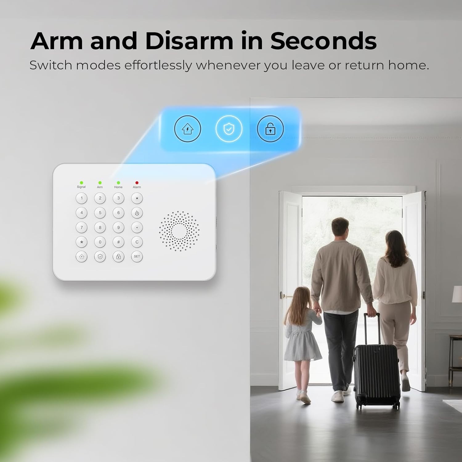 Smart Home Security Alarm with 24/7 Monitoring – Alexa Compatible & Easy Setup