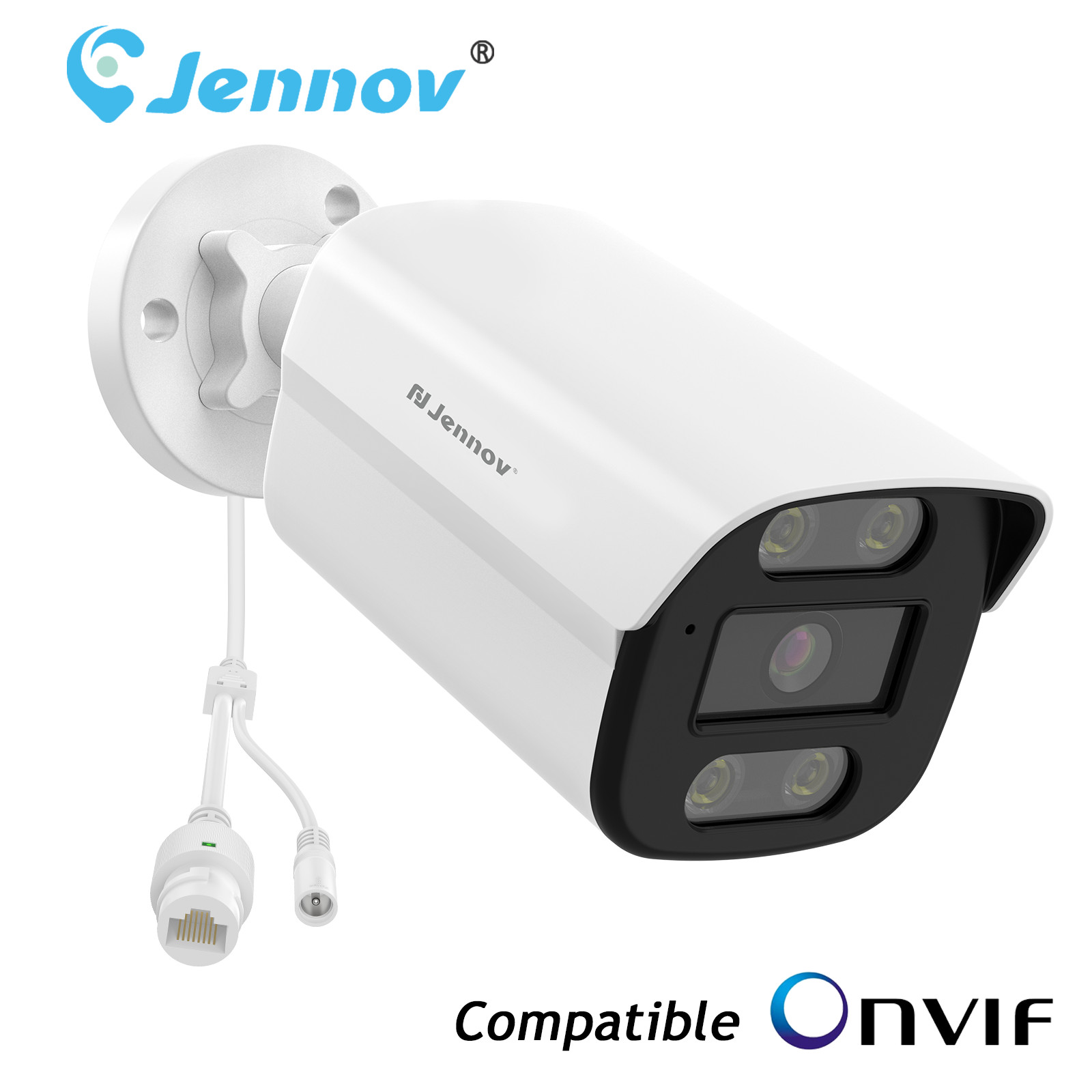 4K 8MP PoE Add-on Security Camera Outdoor Bullet Audio IR Night Vision Camera