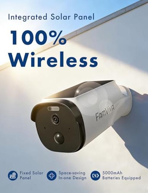 Solar Security Cameras Wireless Outdoor, 2K/3MP Battery Powered Camera 1 Pack