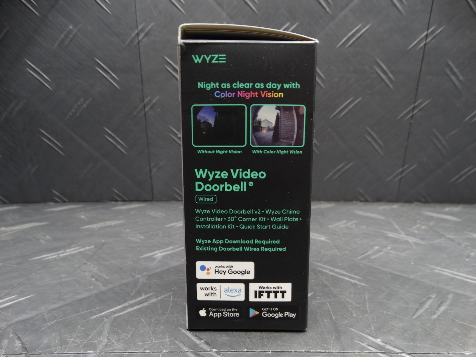 Wyze Video Doorbell v2 Wired 2K HD Color Night Vision Head-to-Toe View WVDWDV2