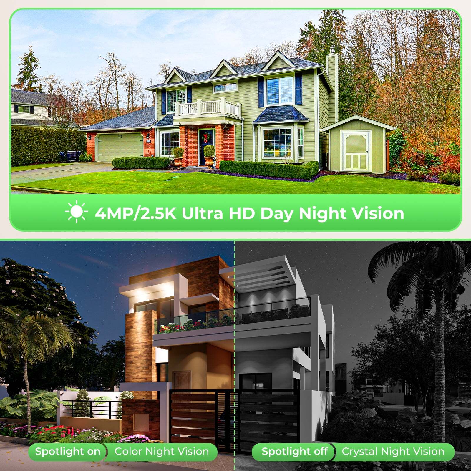 Solar Security Cameras Wireless Outdoor Home CCTV Security System with Monitor