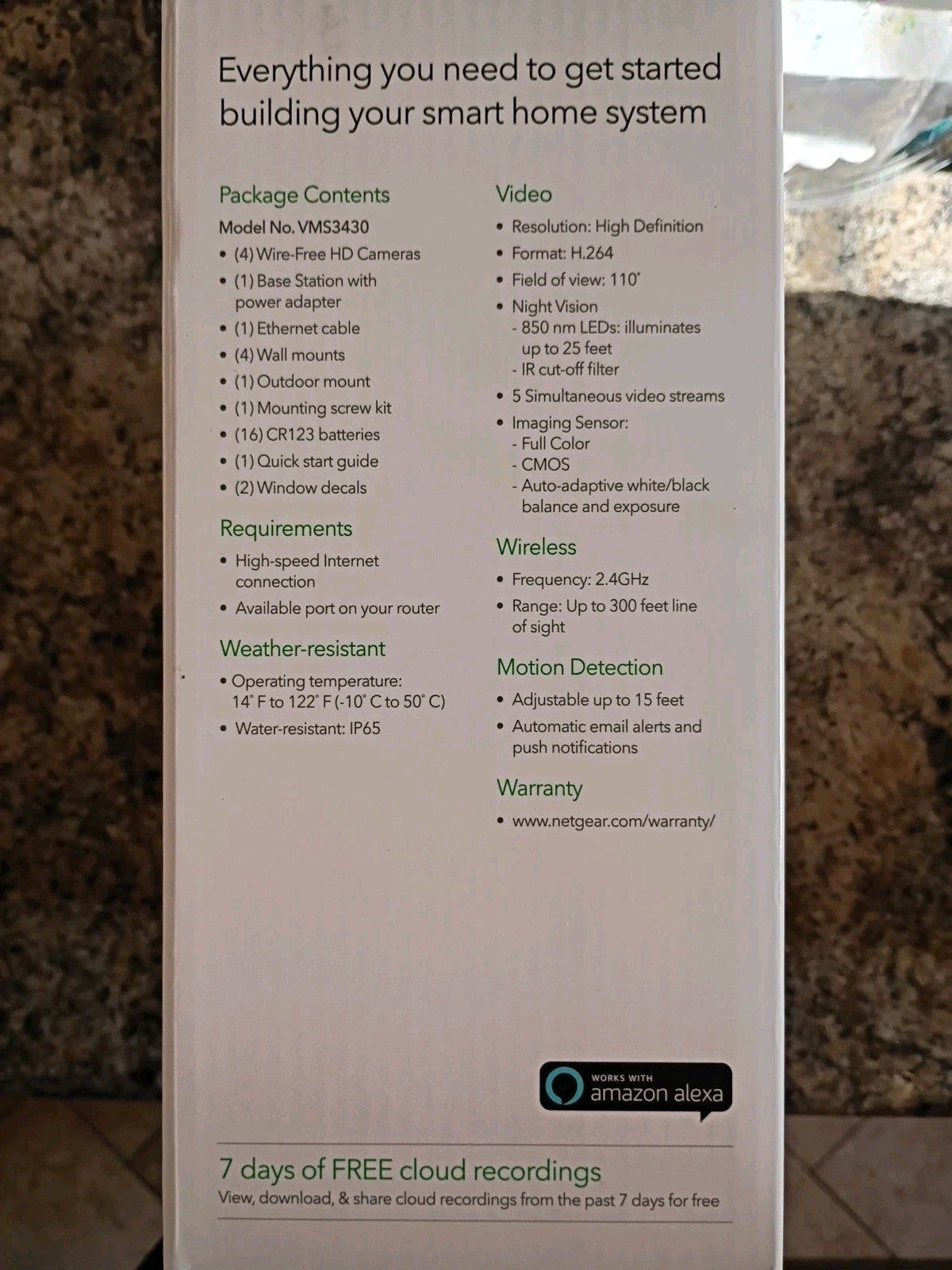 Arlo Wireless Security Cameras (4) VMS3430 by Netgear & 1 Arlo Quadpod Mount