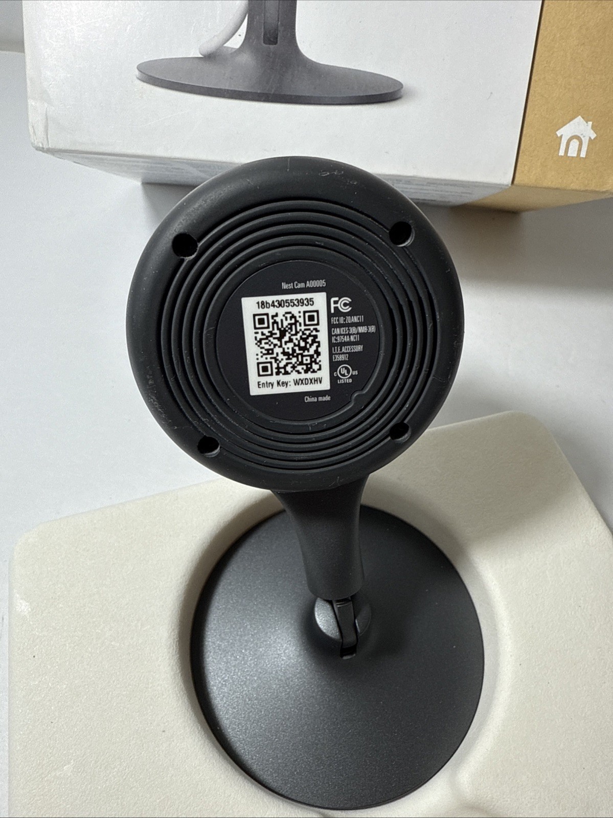 Google Nest Cam (NC1102ES) Indoor A0005 Camera Black Good Working Condition
