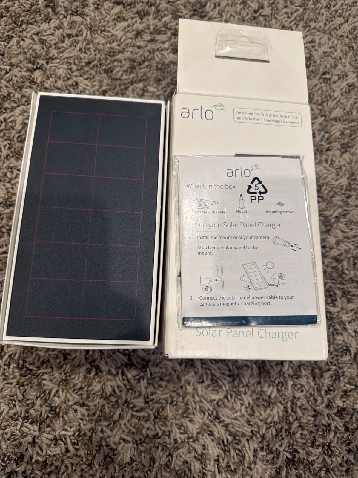 Arlo VMA5600 Solar Panel Charger Ultra, Ultra 2, Pro 3, Pro 4, Pro 3 Floodlight