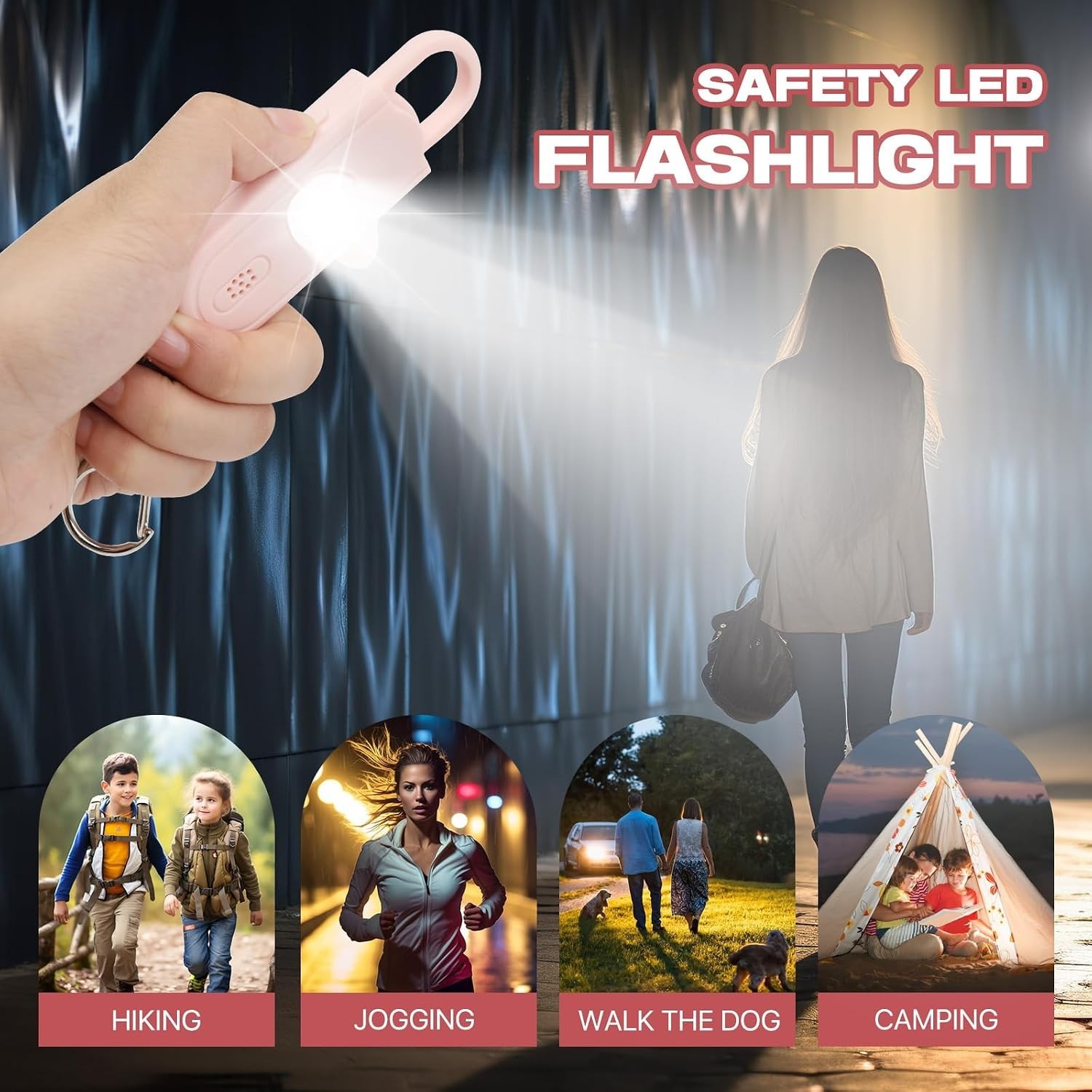 Softvox Personal Safety Alarm 130dB Pink Keychain