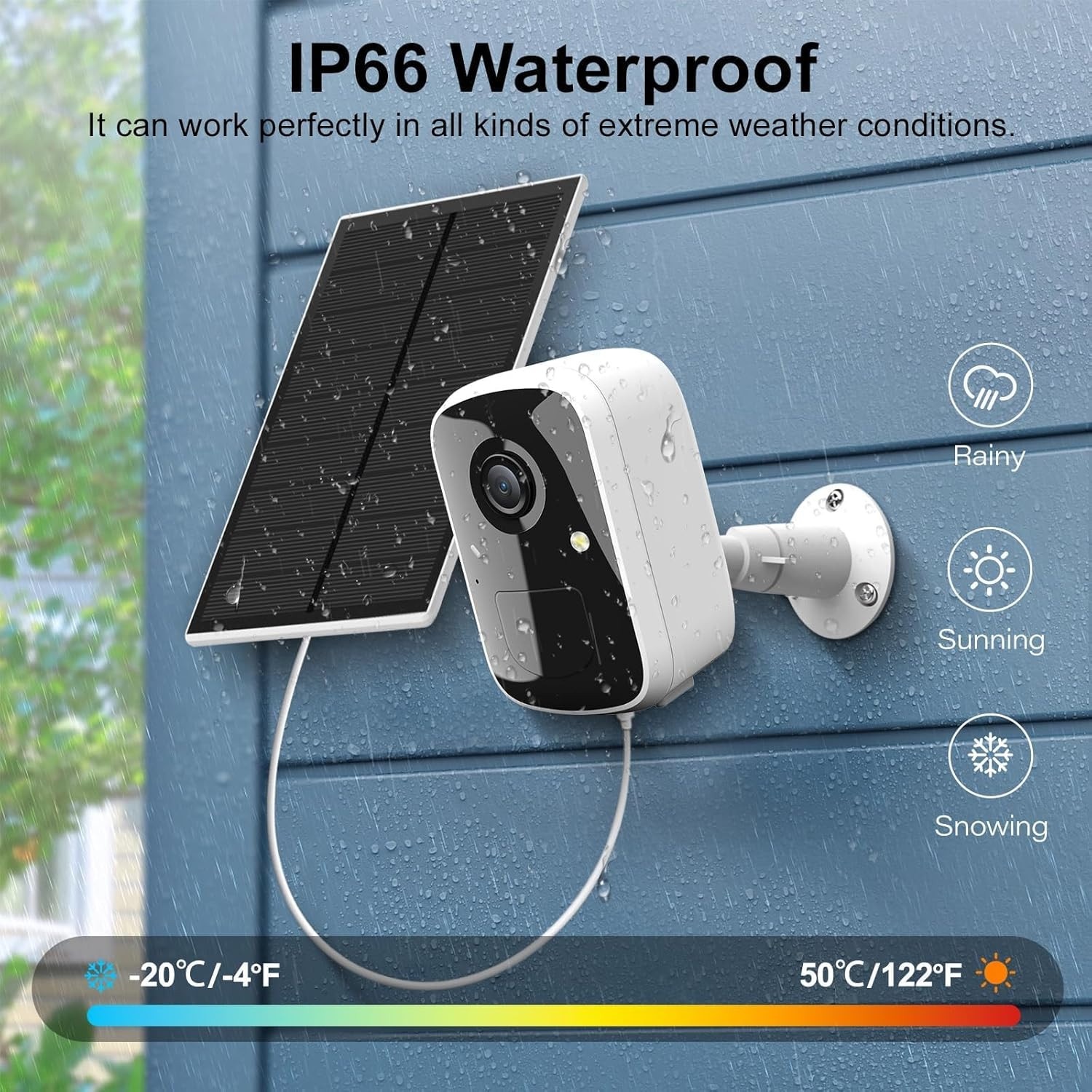 Wireless Security Camera System with 7″ Touchscreen Monitor, 2PCS 4MP Wifi Solar