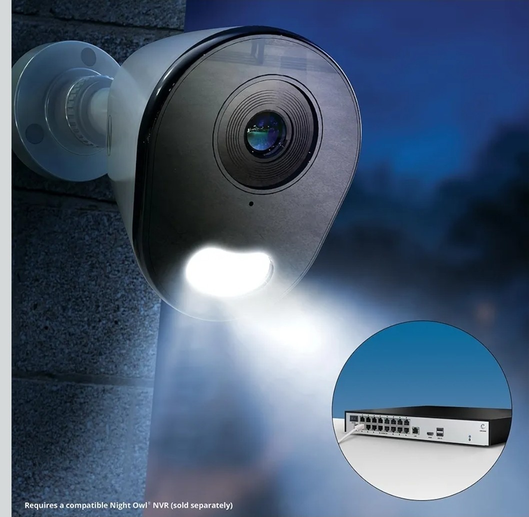 Pair – Night Owl CM-FTN12LS-B, 12MP POE Powered Camera with 60Ft Ethernet Cord