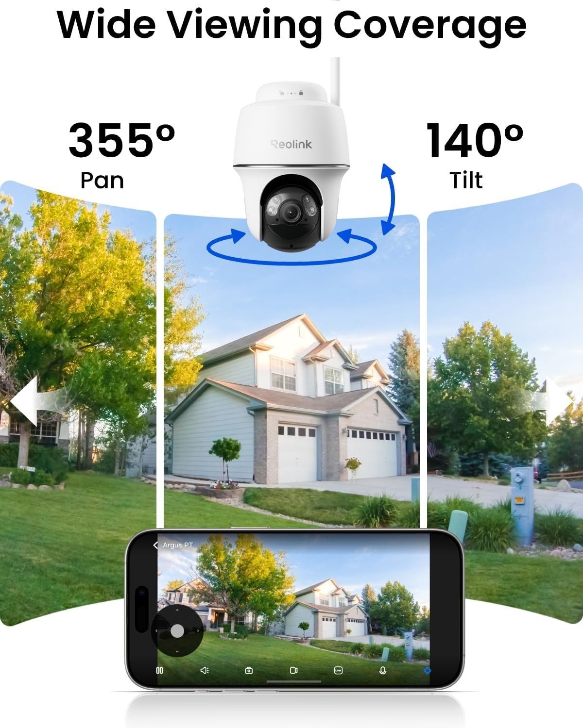 Reolink Solar Camera 2X Argus PT Home Hub Mini 360° Smart AI Detection Auto-Trac