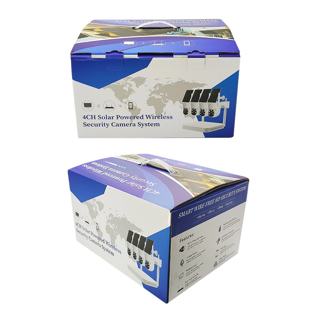 Solar Panel Wireless HD 4MP IP PRO Smart WiFi Camera Kit With 10-inch Monitor