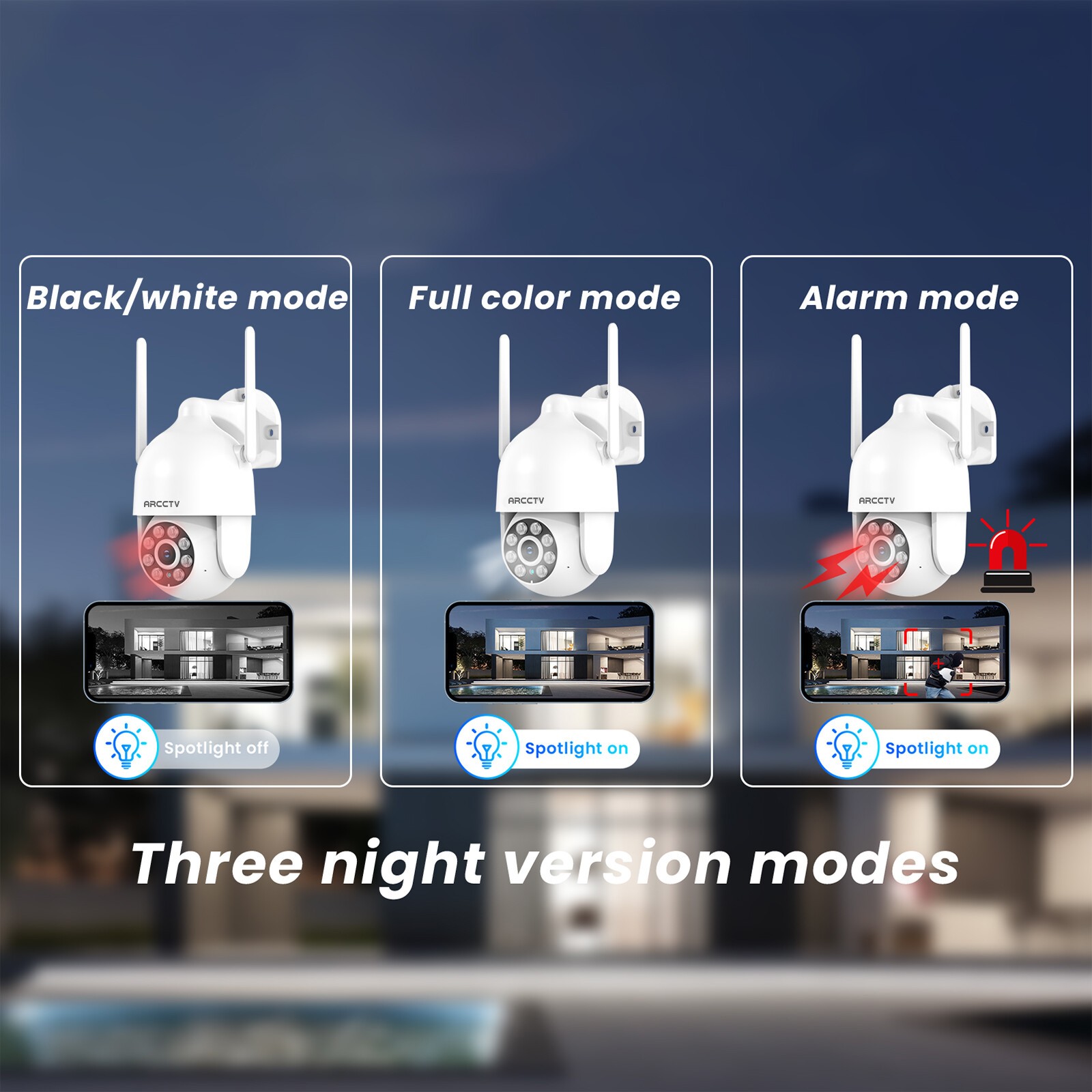 ANRAN 2.4/5G WiFi Outdoor Security Camera Wireless Pan/Tilt PIR Motion Detection