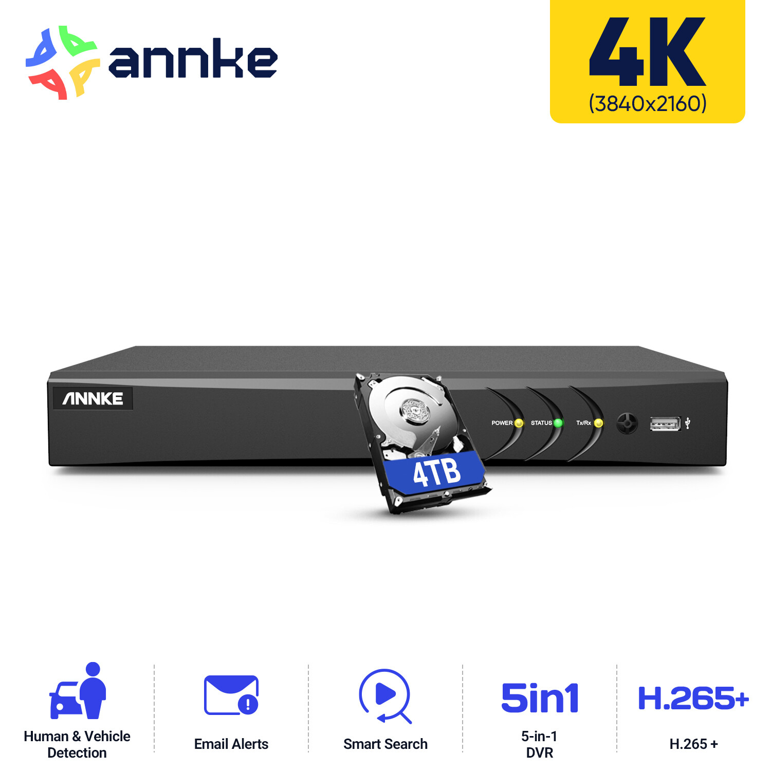 ANNKE 4K Video 8MP CCTV 8CH DVR Digital Video Recorder for Home Security System