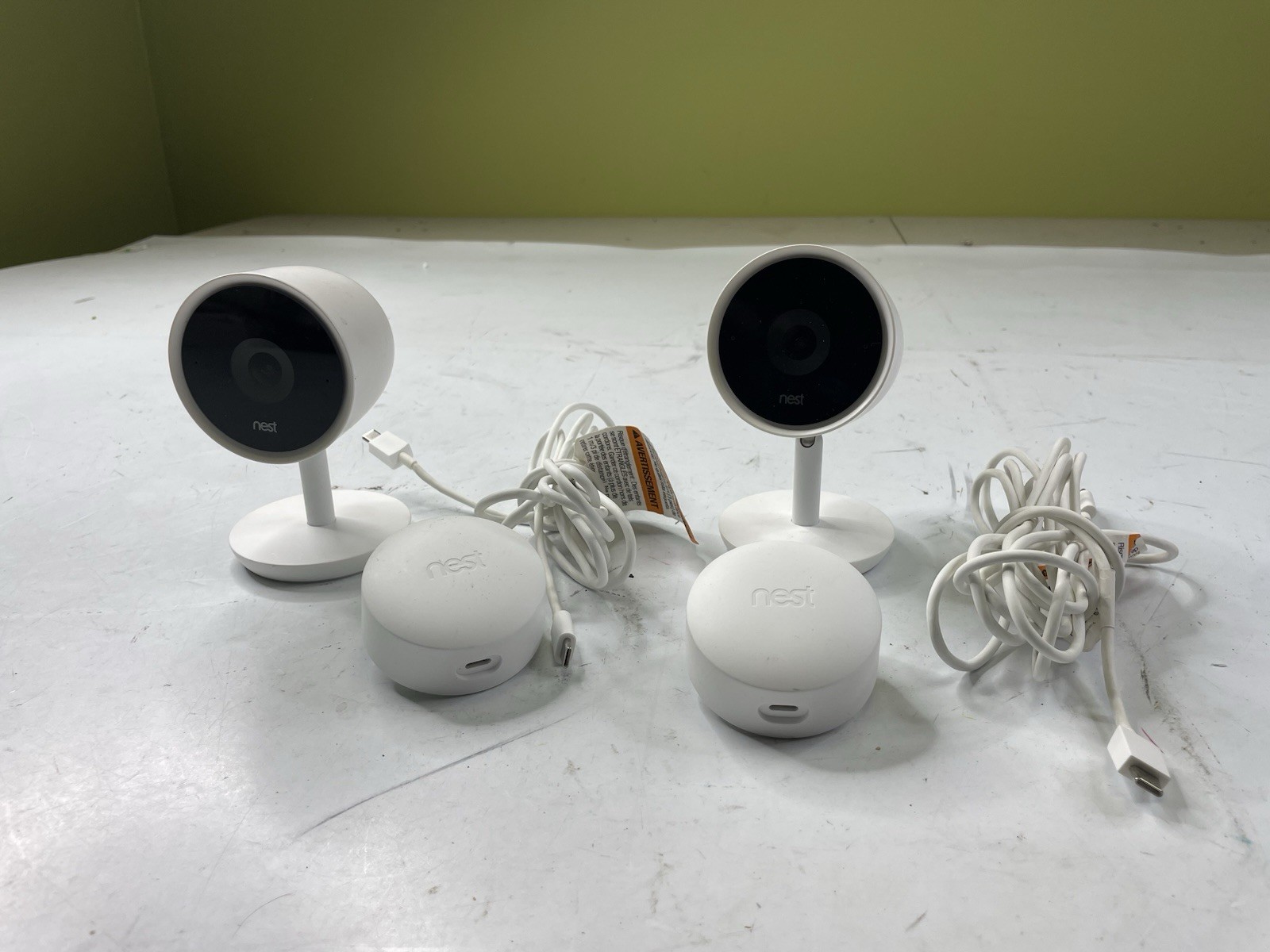 Lot 2 Google Nest IQ Indoor Cam 1080p HD Wifi Smart Wireless Camera A0053 Tested