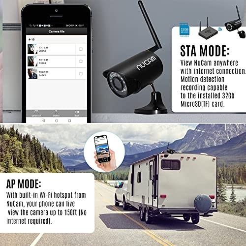 NUCAM 32GB Wireless Portable Magnetic Base Battery Powered RV/Trailer/Truck