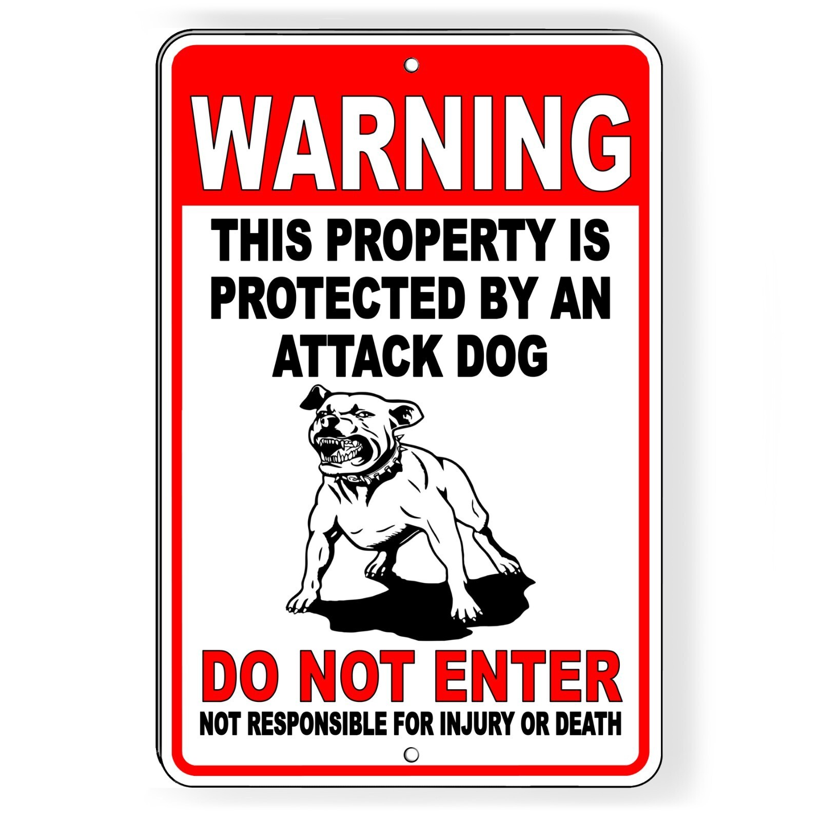 Dog Will Bite Beware Of Dog Metal Sign 8″ x 12″ Security Attack Keep Out Warning