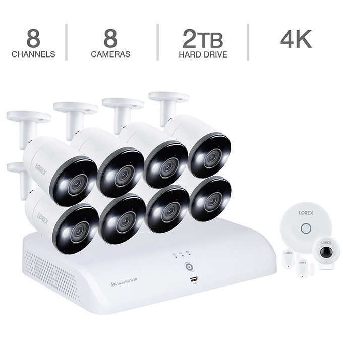 Lorex 4K UHD 8-channel Fusion NVR Security System w 8 Smart Deterrence 4K Camera