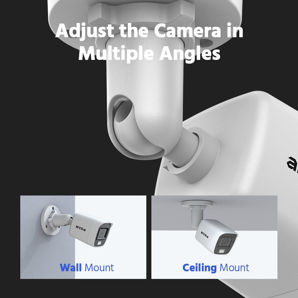 ANNKE 8CH NVR 5MP POE CCTV Security Camera System Audio Recording Outdoor H.265+