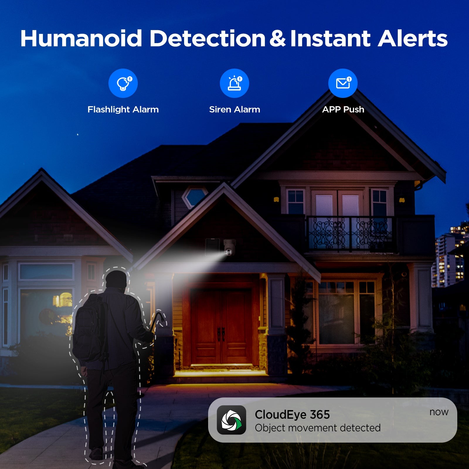 4MP Solar Security Camera Outdoor 360° Wireless WiFi Solar Camera System 10CH