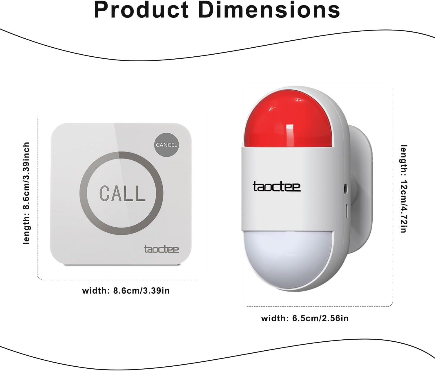 Panic Button Alarm for House Remote Control Strobe Siren Alarm System Sound & Li