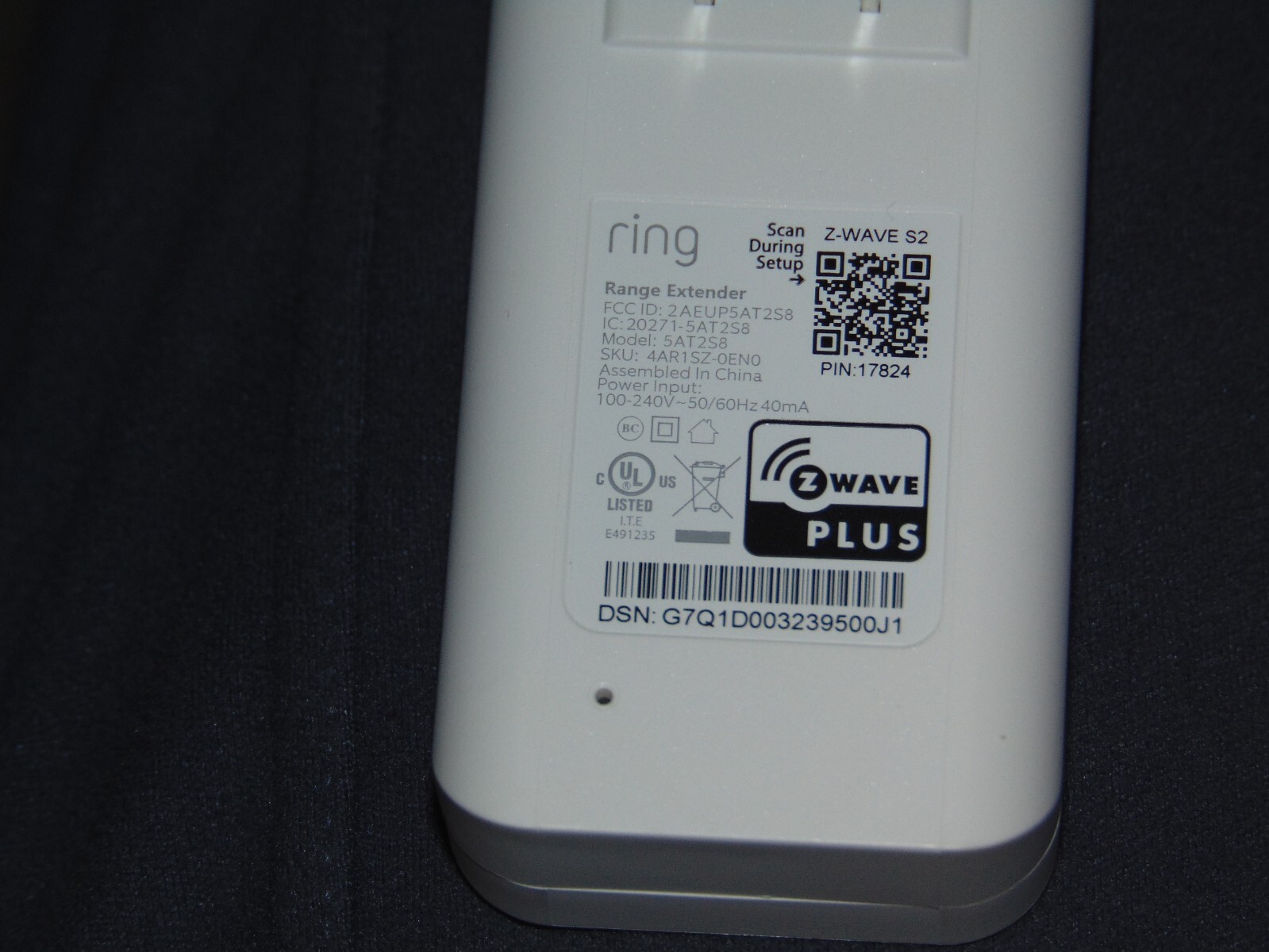 NEW IN BOX RING ALARM RANGE EXTENDER Z WAVE PLUS – MODEL 5AT2S8