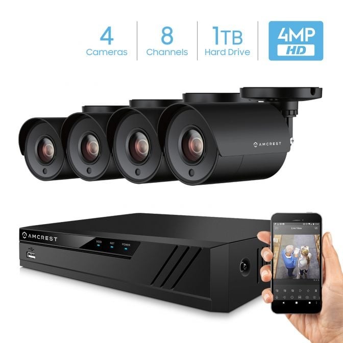 Amcrest 8 Channel 1TB Video Security System with 4 Outdoor Cameras AMDV40M8-4…