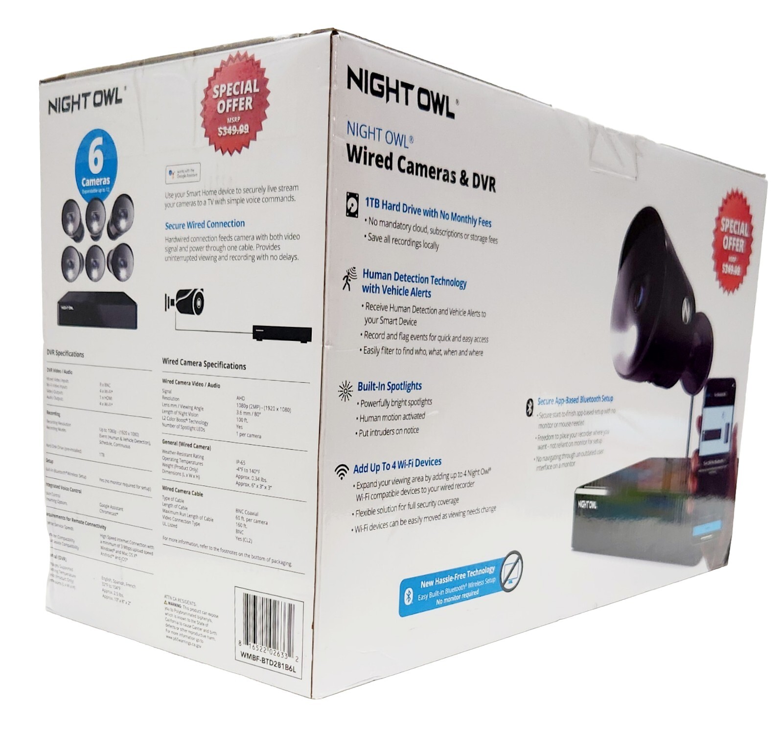 Night Owl 12 Channel DVR Security System with 6 Wired 1080p HD Spotlight Cameras