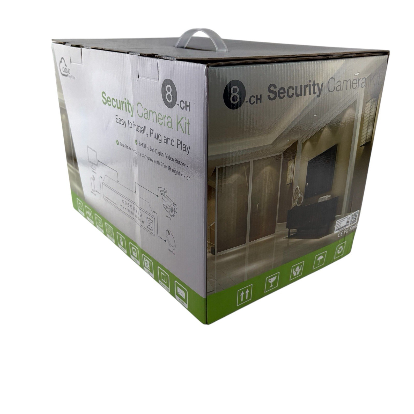 POE 8 CH Security Camera Kit w 4 HD IR Night Vision Cameras Cloud Plug & Play