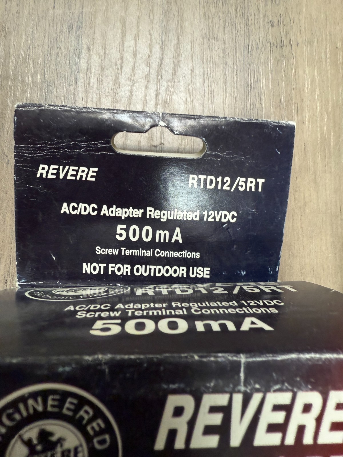 REVERE RTD12/5RT 12VDC Regulated 500mA Power Supply, w/ LED