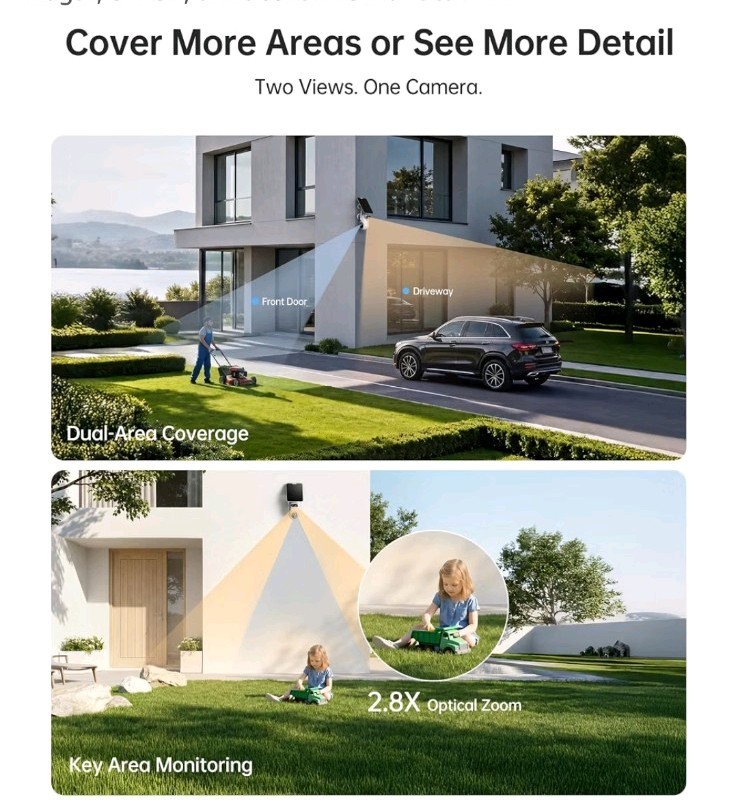 PIOJER 4-Pack Solar Wireless Wi-Fi PTZ Outdoor Security Camera Complete System