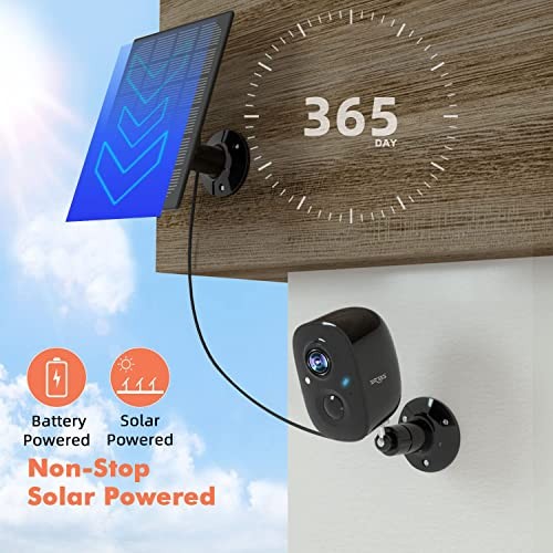 Upgrade Solar Camera Security Outdoor Wireless, 1 Pack Solar Camera Black