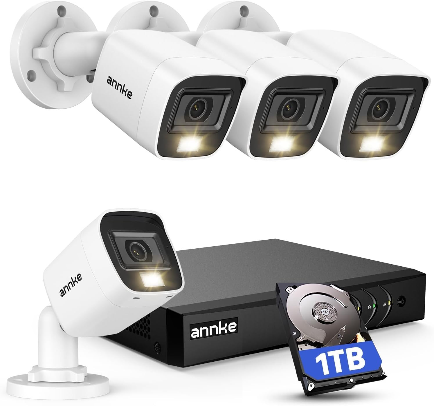 Annke 8CH 1080P Cams, Color Night Vision Surveillance System