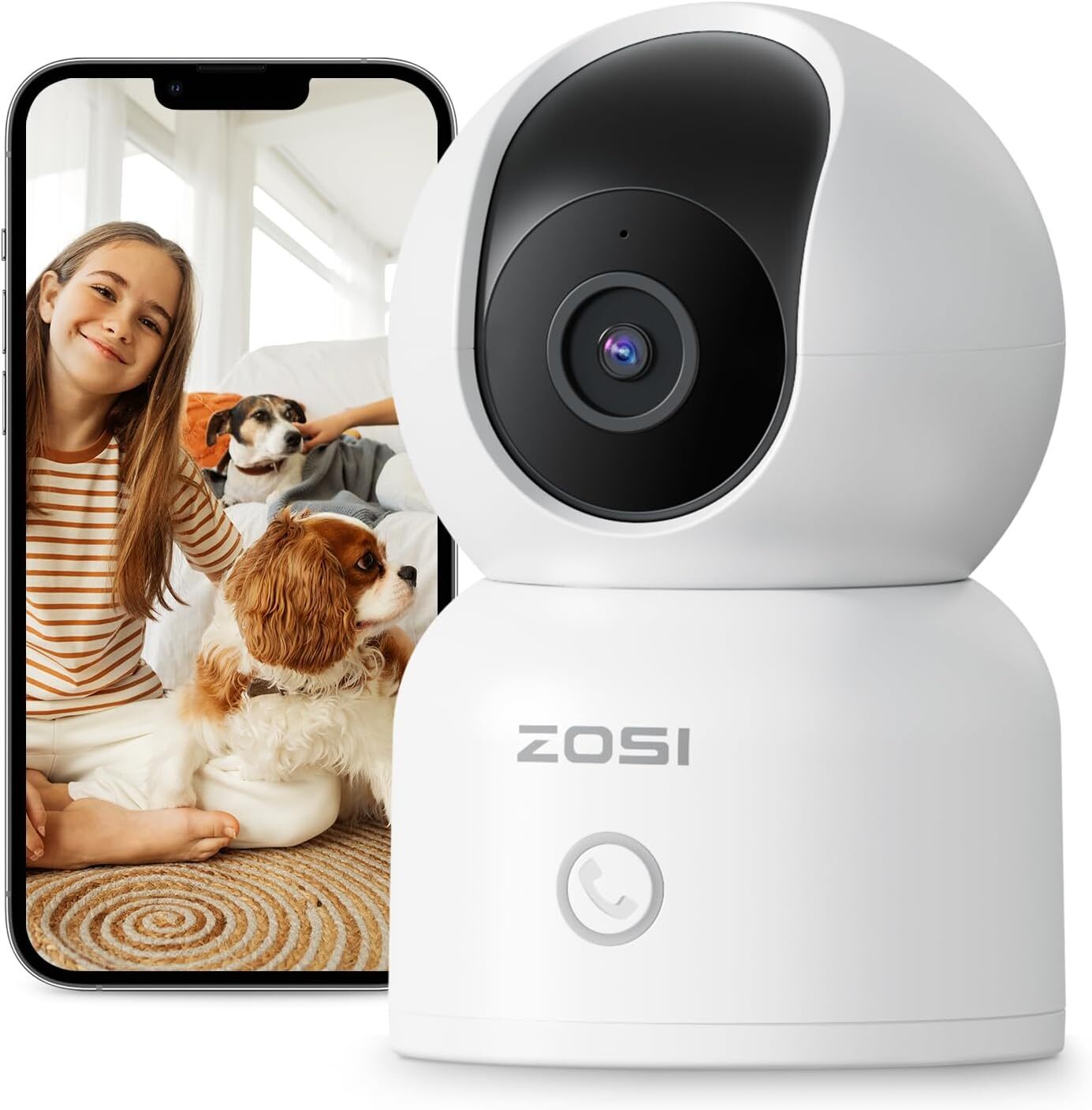 ZOSI PT Security WiFi Video Camera 3MP/4MP Remote View Baby Monitor 2-Way Audio