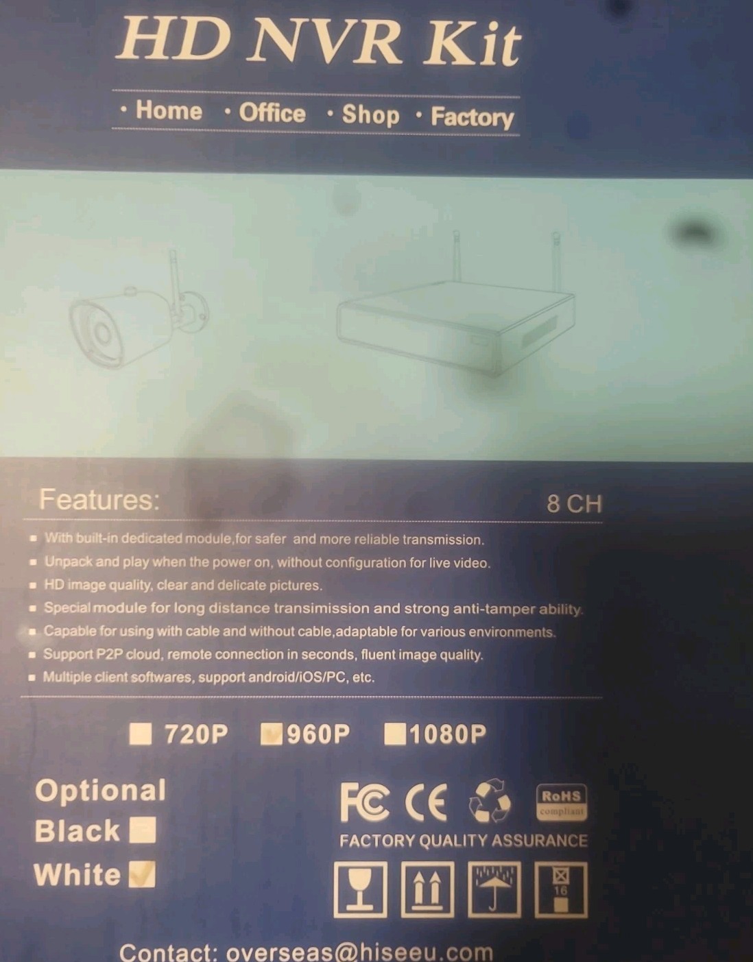 Hiseeu HD NVR CCTV WNKIT 8HB611-3T Total Of 8 Cameras
