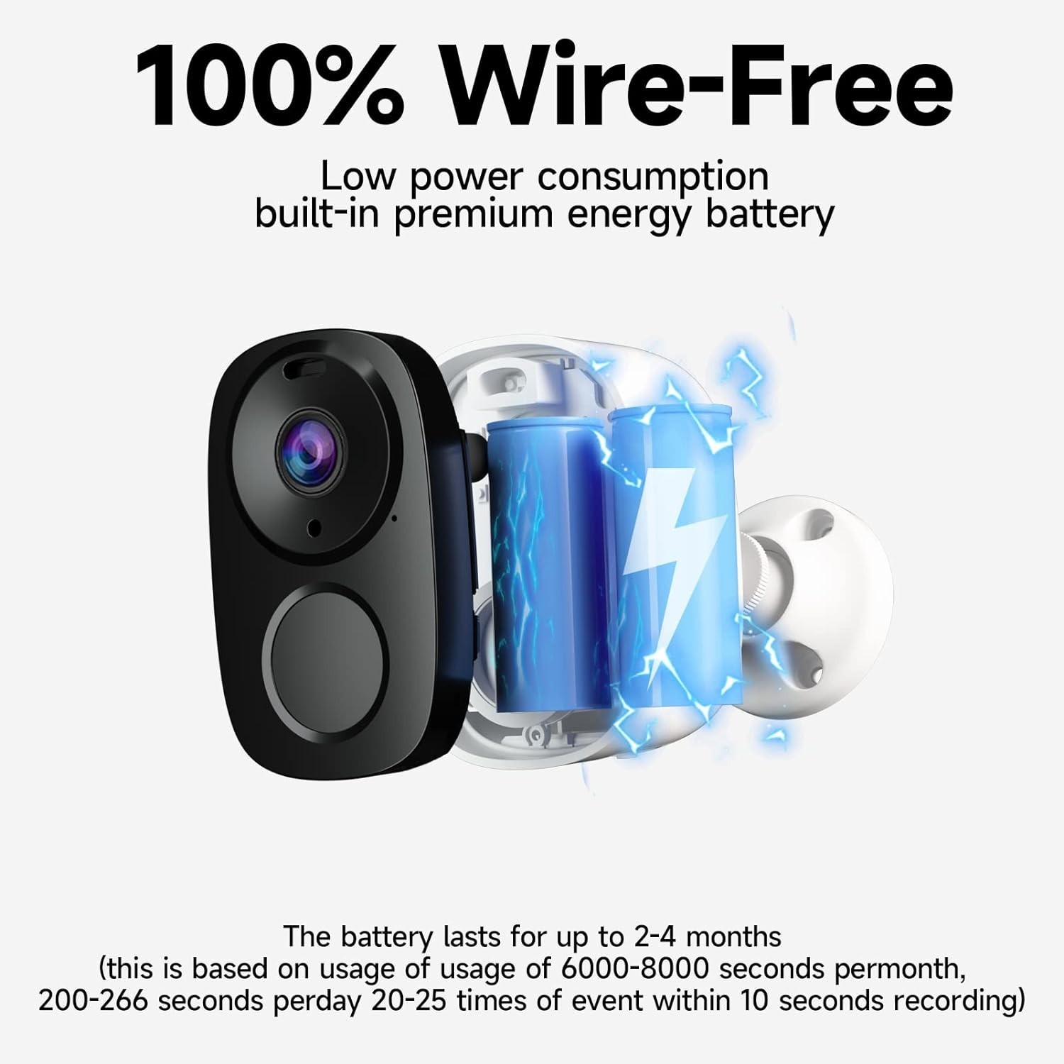 Wireless Outdoor Camera 2PCS 2K Security Cameras WiFi Video Night Vision