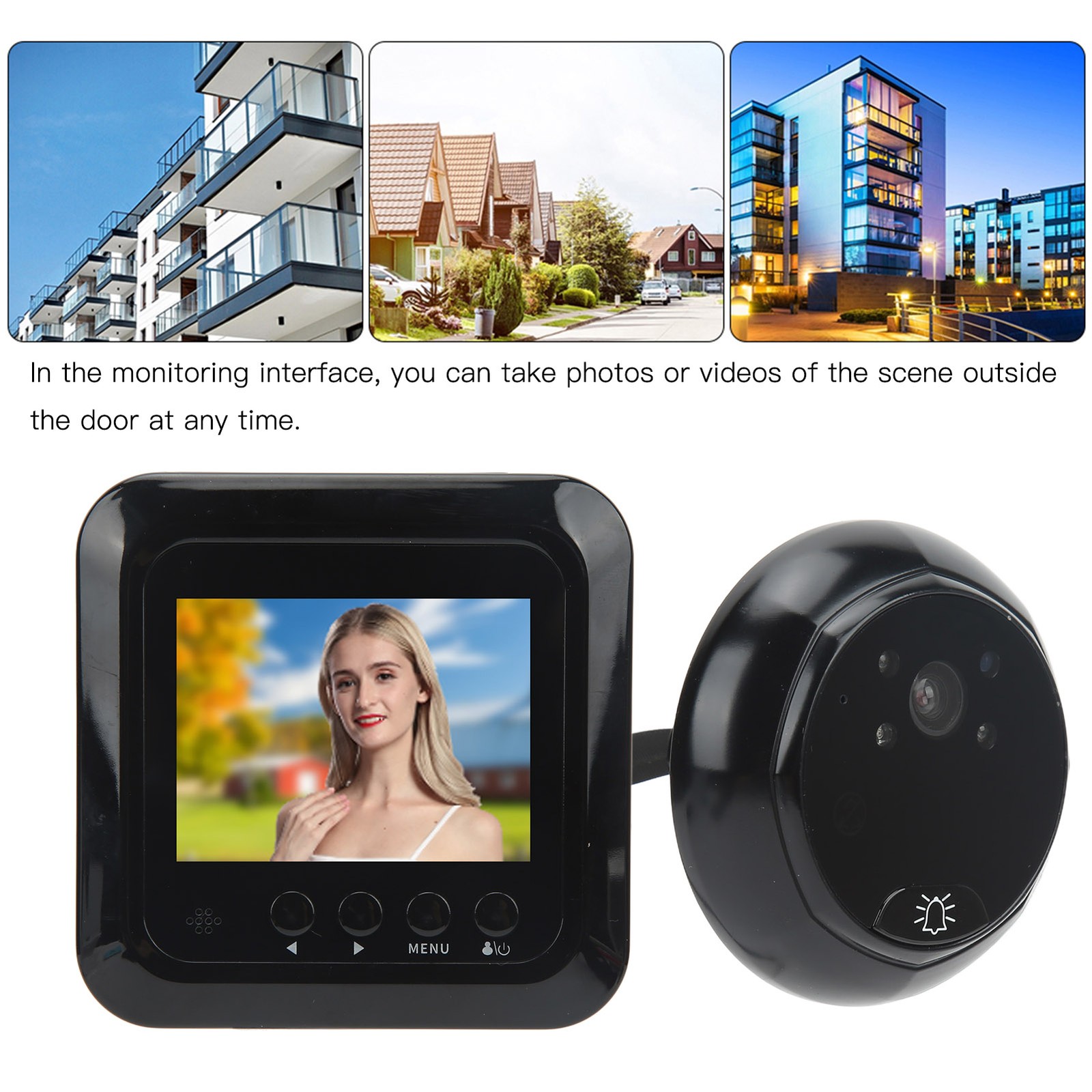 Video Door Phone System Digital Door Viewer Infrared Night 160 Degree