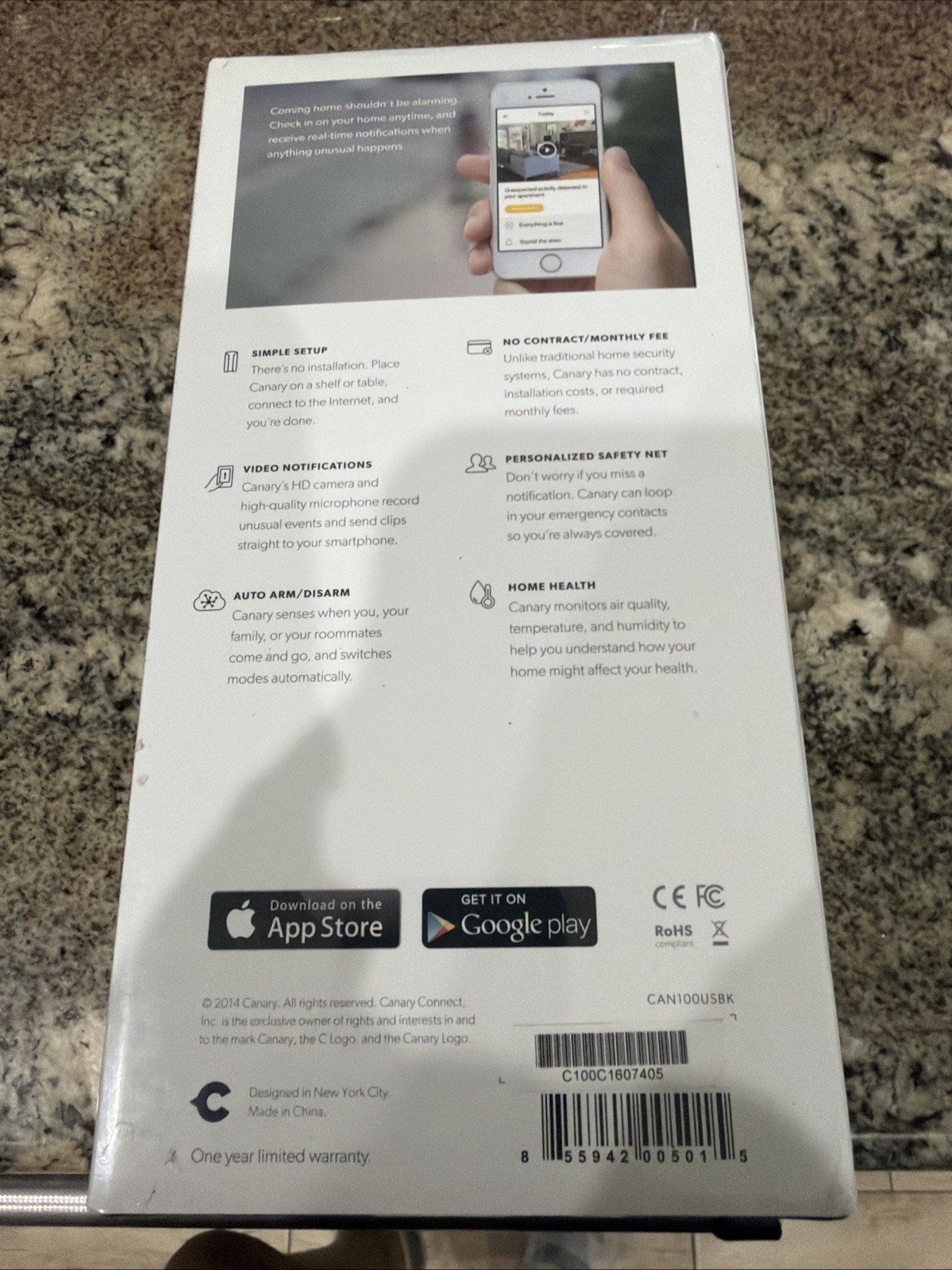 Canary CAN100USBK Smart Home Security Camera Black – New Sealed Free Shipping