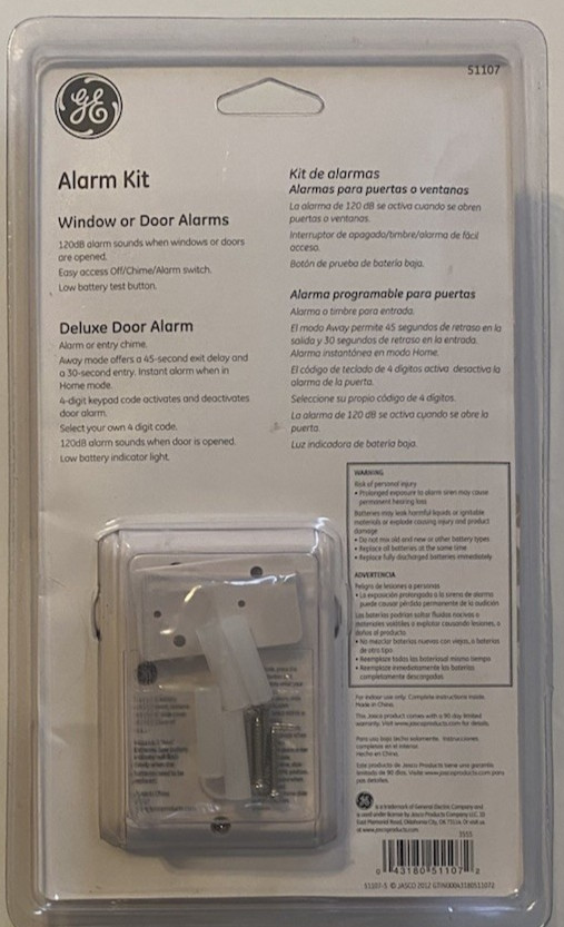 GE Personal Security Alarm Kit #51107 – Window or Door Alarm – New
