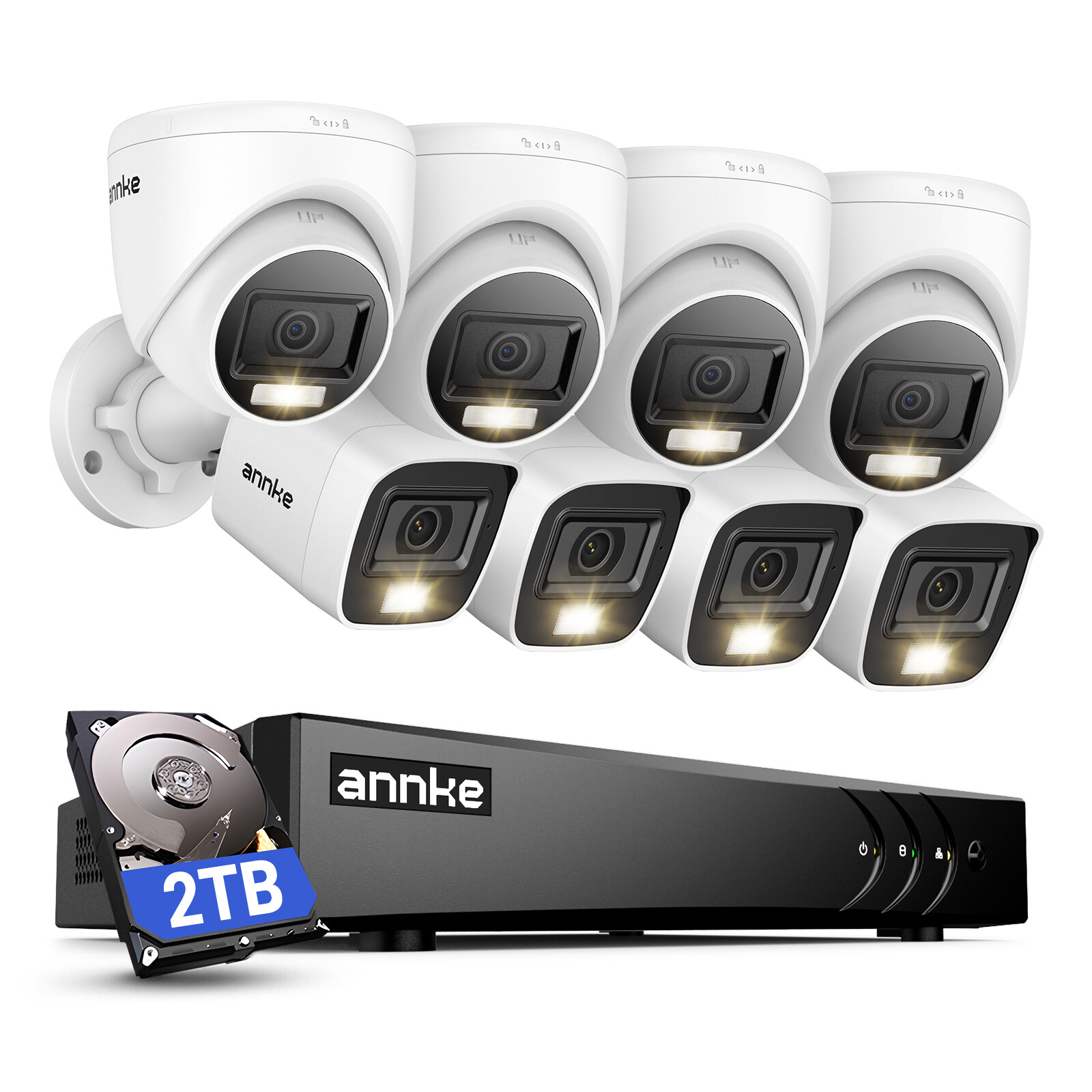 ANNKE 1080P Home Security Camera System 3K Lite HDMI 8CH DVR Outdoor IR Night