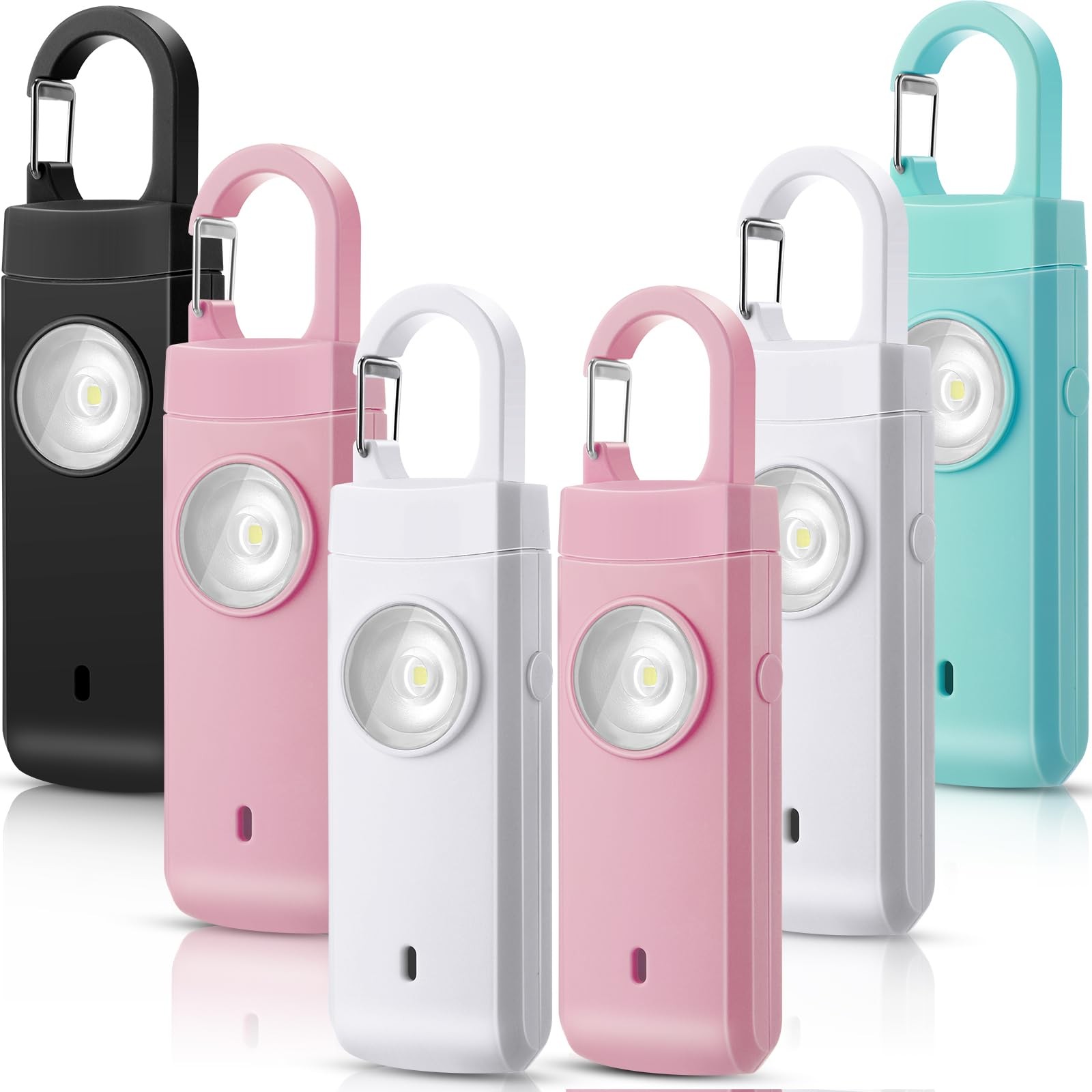 6 Pcs Rechargeable Personal Safety Alarm for Women, 130db Personal Alarm Prot…
