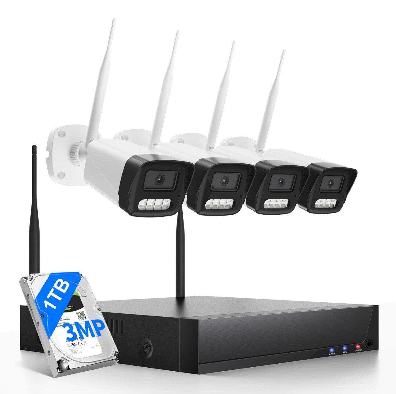 10CH Wireless Security Camera System 8×3MP Cams 2-Way Audio Night Vision 3TB HDD