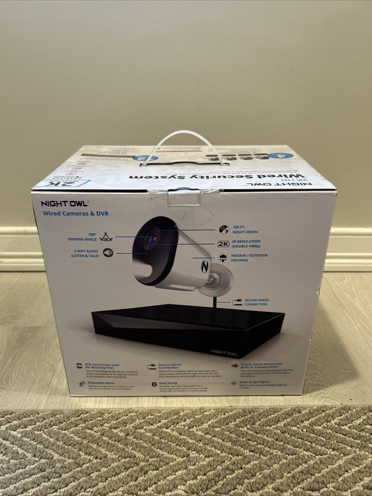 Night Owl 12-Channel 2K Wired DVR Security Camera System with 2 TB Hard Drive –