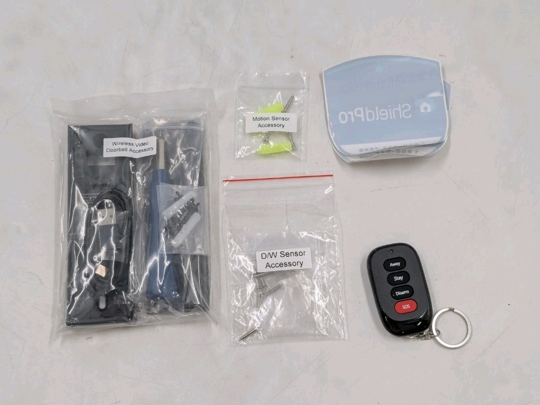 ShieldPro Home Security System Starter Bundle w/ Doorbell Camera, Alarm Panel OB
