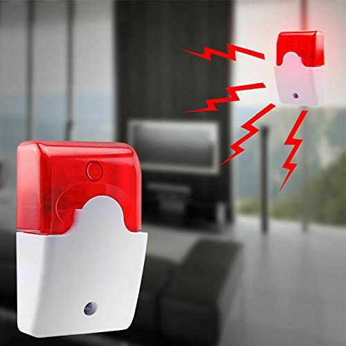 2 Pack 12V Mini Wired Sound Alarm Strobe Light Siren Home Security System