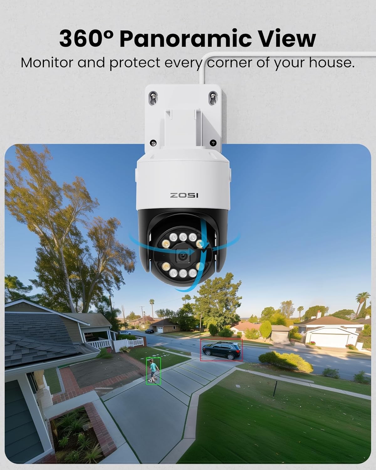 ZOSI 8CH 4K Outdoor PoE Security Camera System 4x 8MP Camera Auto Track 2TB HDD